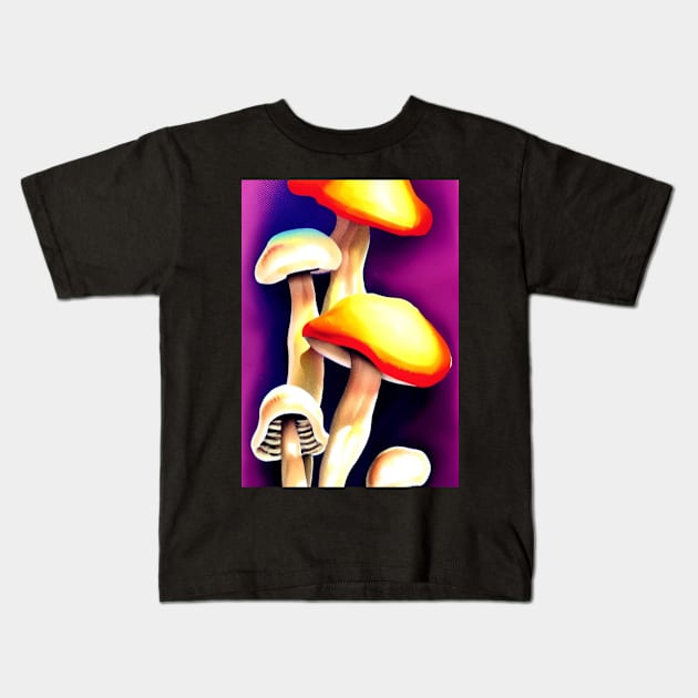 BEAUTIFULLY LIT MUSHROOMS Kids T-Shirt by sailorsam1805